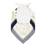 Monnalisa Completo 2 Pezzi Top-Short Stampa Fantasia per Bambina 11A419 BIANCO MONNALISA 