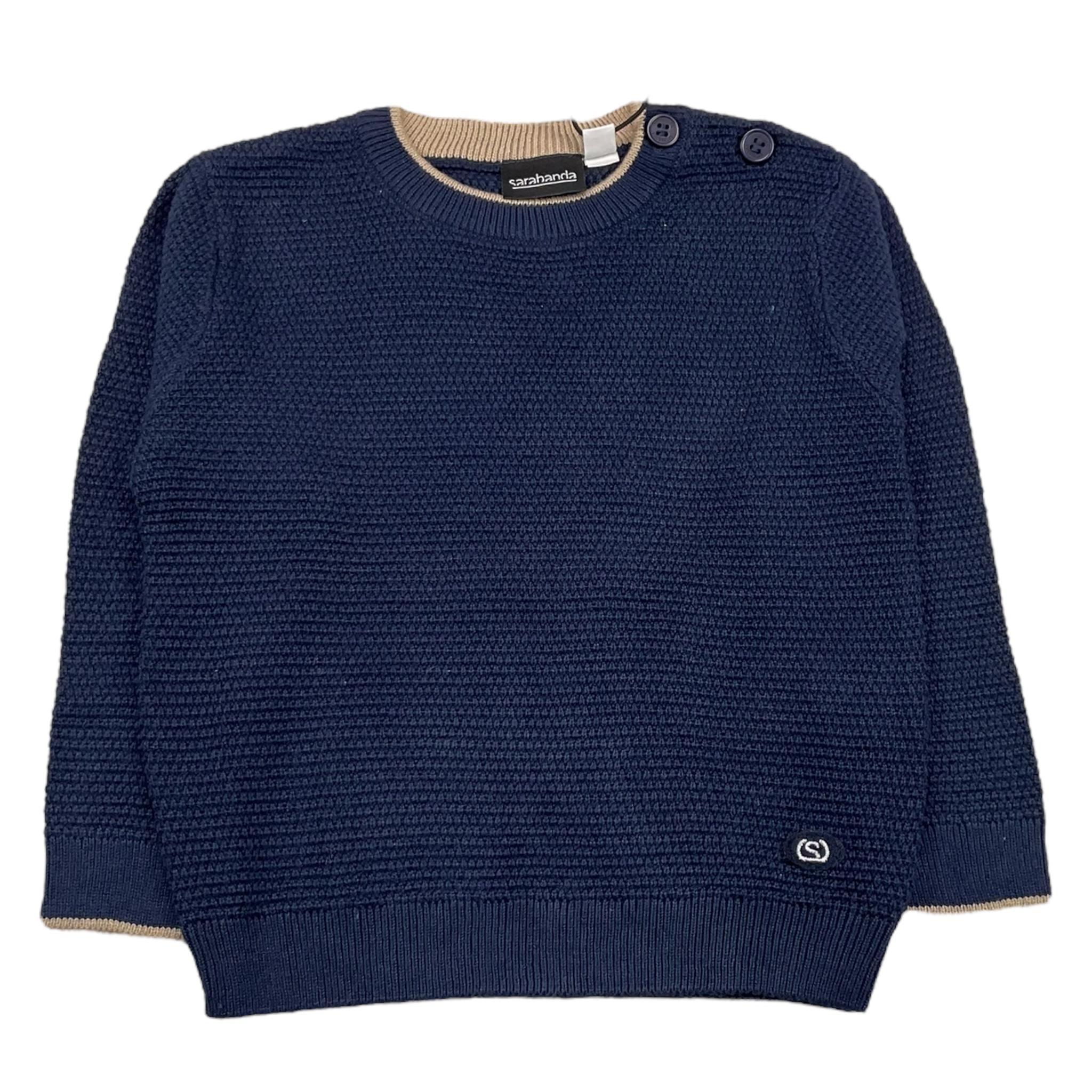 SARABANDA maglia girocollo tinta unita Blu per Bambino 0A022 BLU SARABANDA 