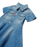 Dsquared2 Abito Mezza Manica In Denim tinta unita Blu per Neonata DQ2762 BLU DSQUARED2 