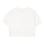 Liu Jo T-Shirt Girocollo Tinta Unita con Taschino Modello Crop per Bambina GA5016XX BIANCO LIU JO 