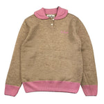 SAINT BARTH maglia tinta unita con colletto in contrasto Sabbia per Bambina COS0001 SABBIA SAINT BARTH 