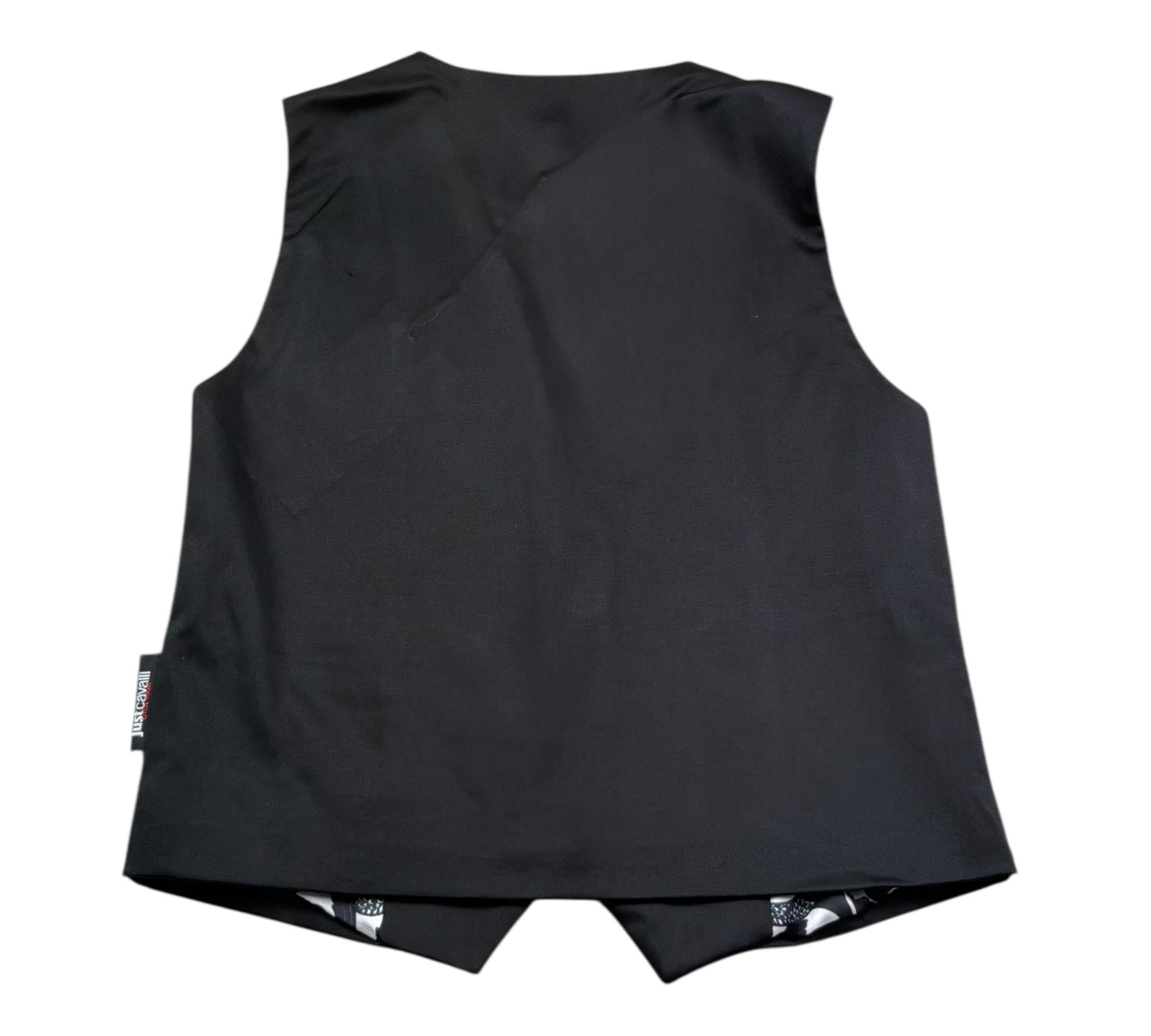 Just Cavalli Gilet Tinta Unita con Interno Stampa Fantasia per Bambino JBP26051GT NERO JUST CAVALLI 