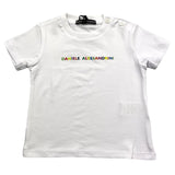 Daniele Alessandrini – Einfarbiges T-Shirt mit Rundhalsausschnitt und weißem Logo-Print für Neugeborene