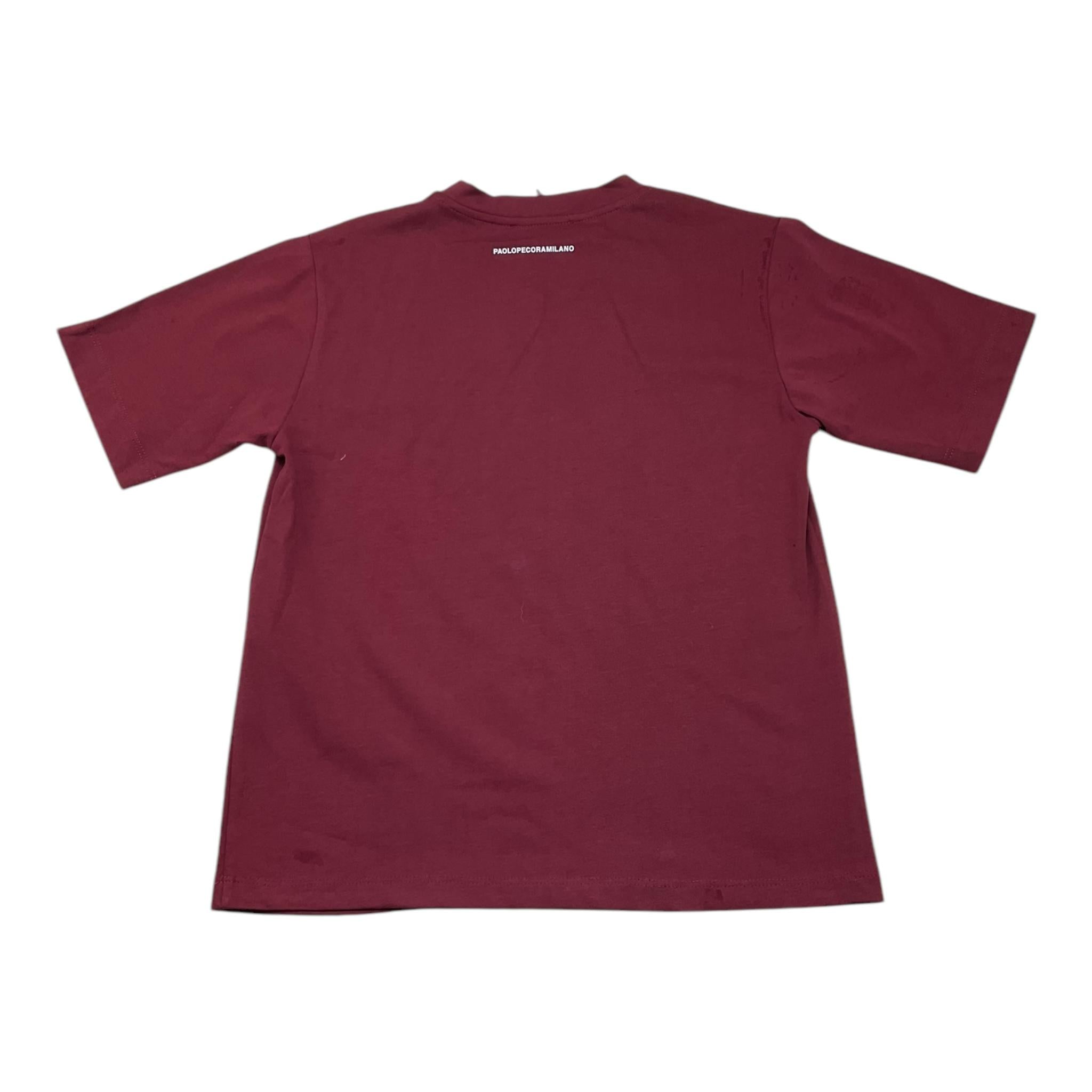 PAOLO PECORA t-shirt girocollo tinta unita  Bordeaux per Bambino PP4124 BORDEAUX PAOLO PECORA 