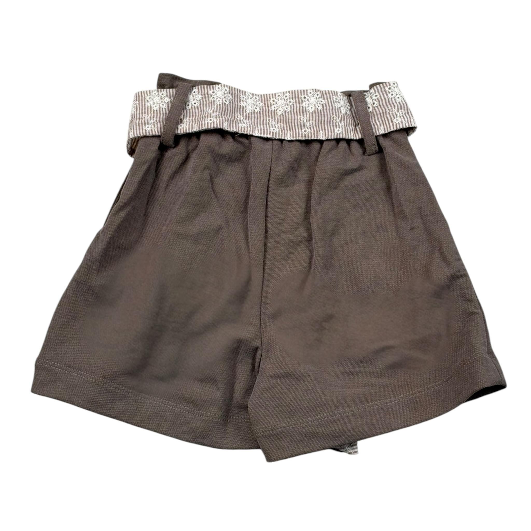 Lalalu' Short tinta unita con Cintura Marrone per Bambina SHL70PBX MARRONE LALALU' 