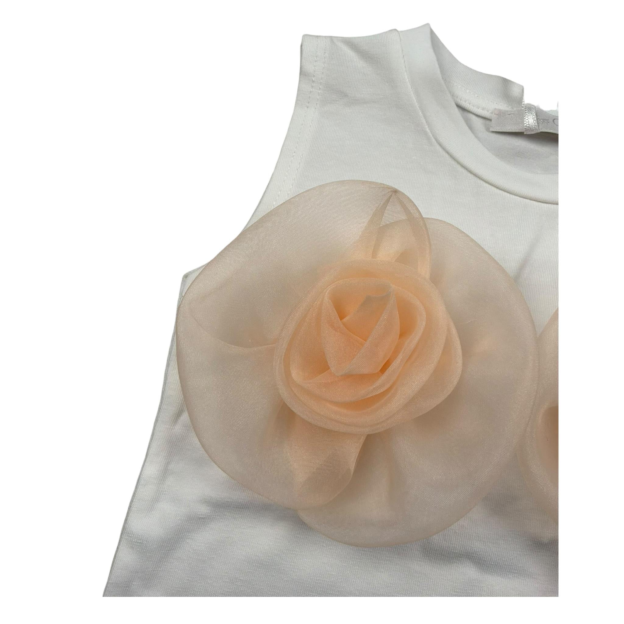 Miss Grant Canotta tinta unita con Applicazioni Bianco per Bambina MG1261 BIANCO MISS GRANT 