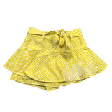 Ermanno Scervino Gestreifte Shorts mit elastischer Taille Weiß/Gelb für Mädchen