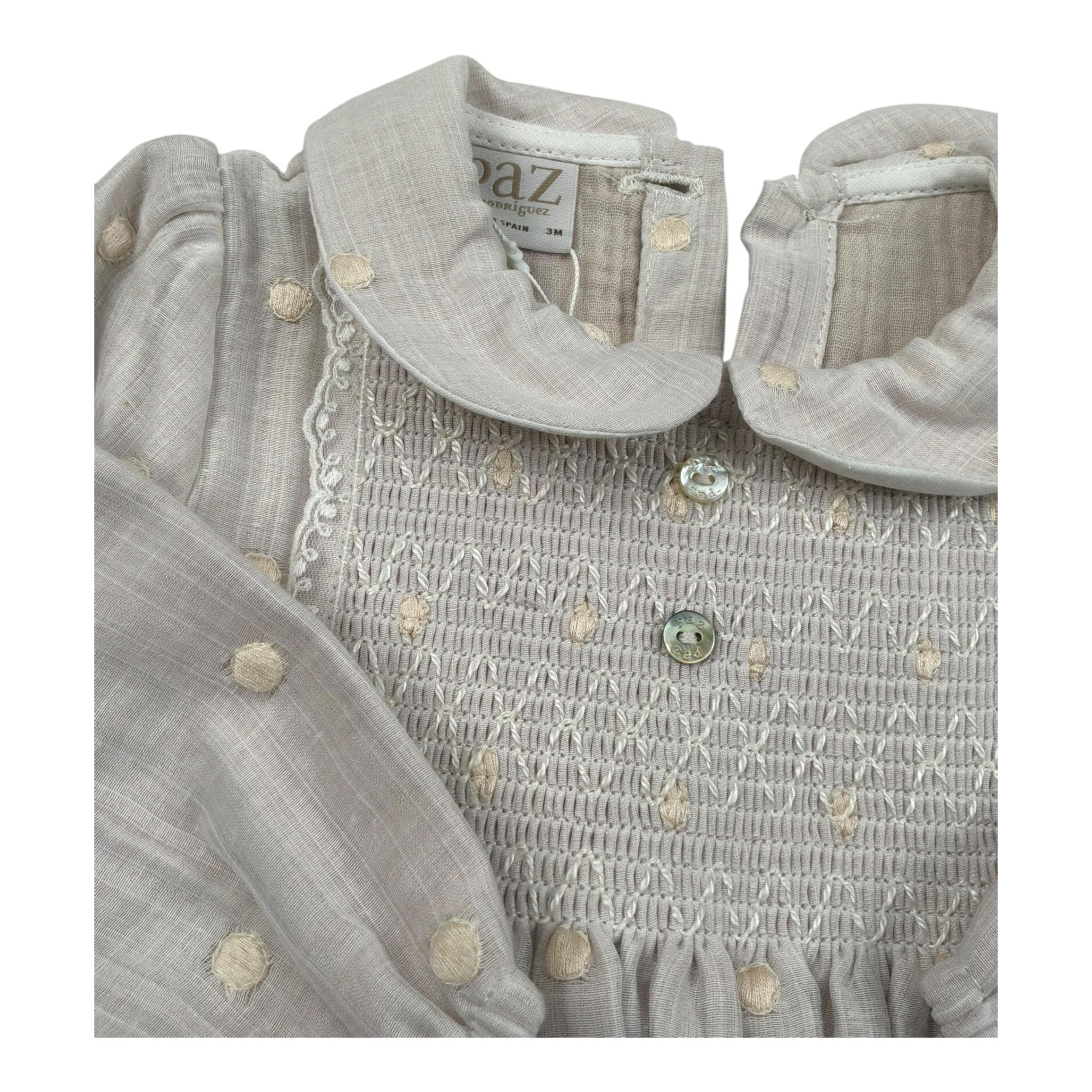 Paz Rodriguez Pagliaccetto Manica Lunga Tinta Unita per Neonata 00515092 BIEGE PAZ RODRIGUEZ 