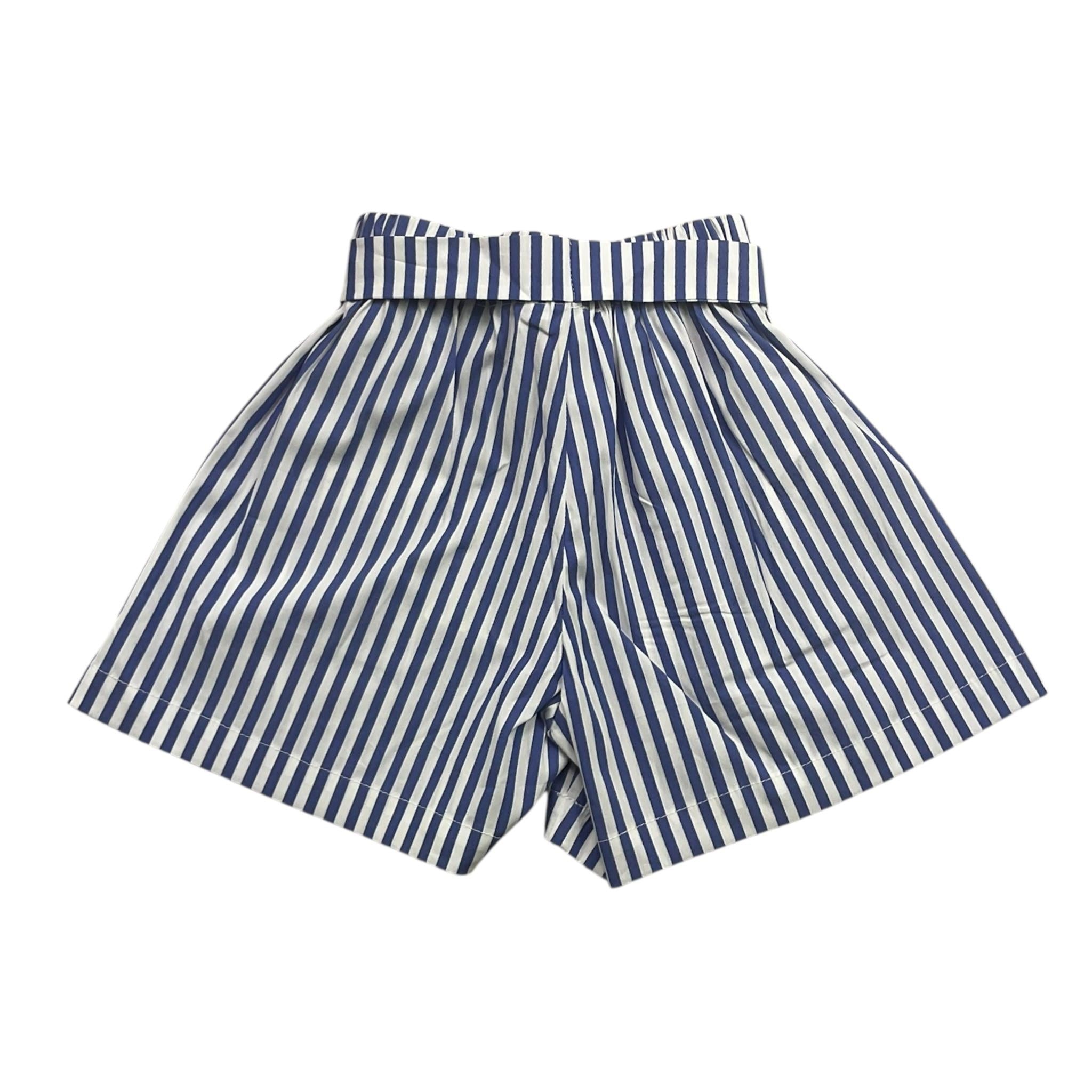 Ilfarobimbi Short Bicolore con Fantasia A Righe per Bambina IFB50354 BIANCO/AZZURRO ILFAROBIMBI 