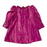 PETIT abito manica lung tinta unita in velluto Fuxia per Neonata S2016323 FUXIA PETIT 