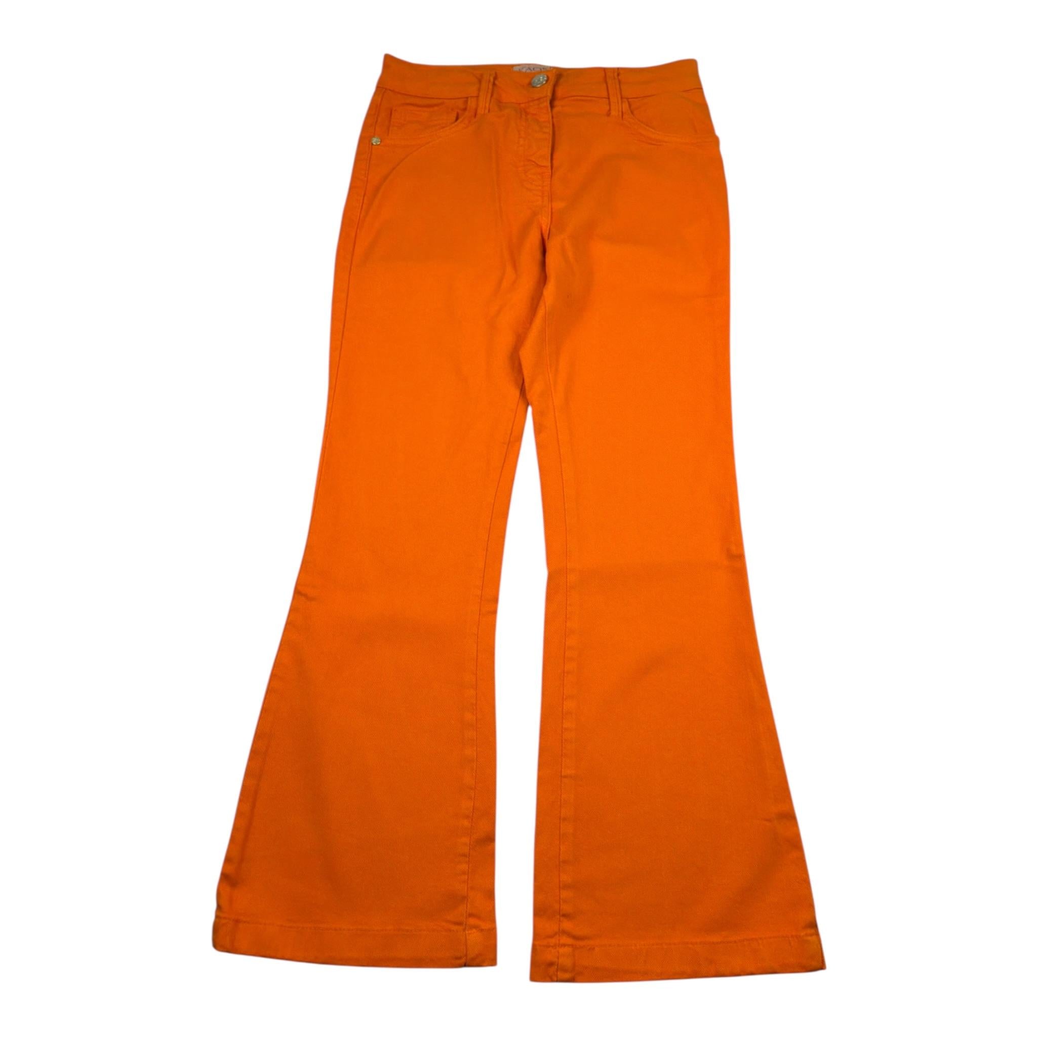 Kaos Pantalone Tinta Unita Modello A Zampa per Bambina KS155 ARANCIONE KAOS 