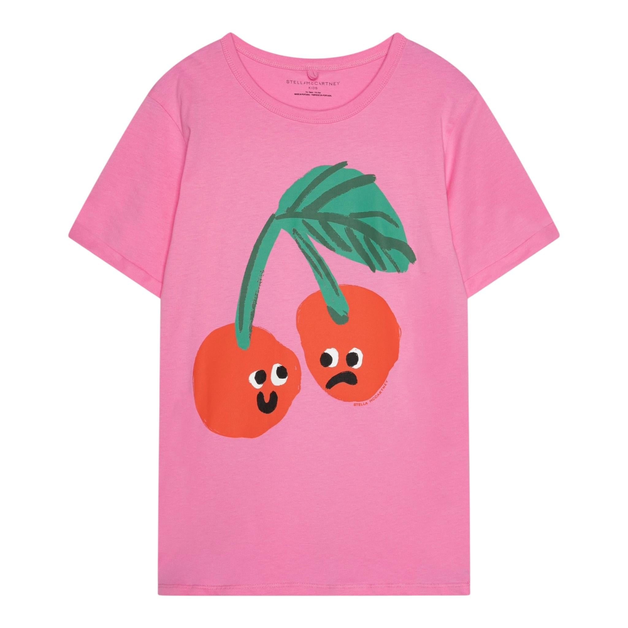 Stella Mccartney T-Shirt Girocollo Tinta Unita con Stampa per Bambina TW8A81 ROSA STELLA McCARTNEY 