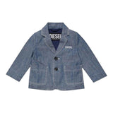 Diesel Giacca tinta unita In Denim con Logo Blu per Neonato K00144 BLU DIESEL 