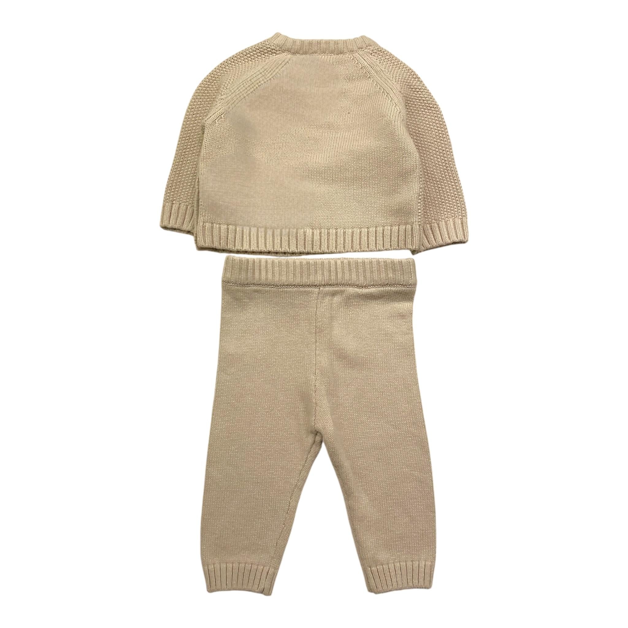 CARRE'MENT BEAU completo 2pz maglia-pantalone tinta unita Beige per Neonato Y30253 BEIGE CARRE'MENT BEAU 