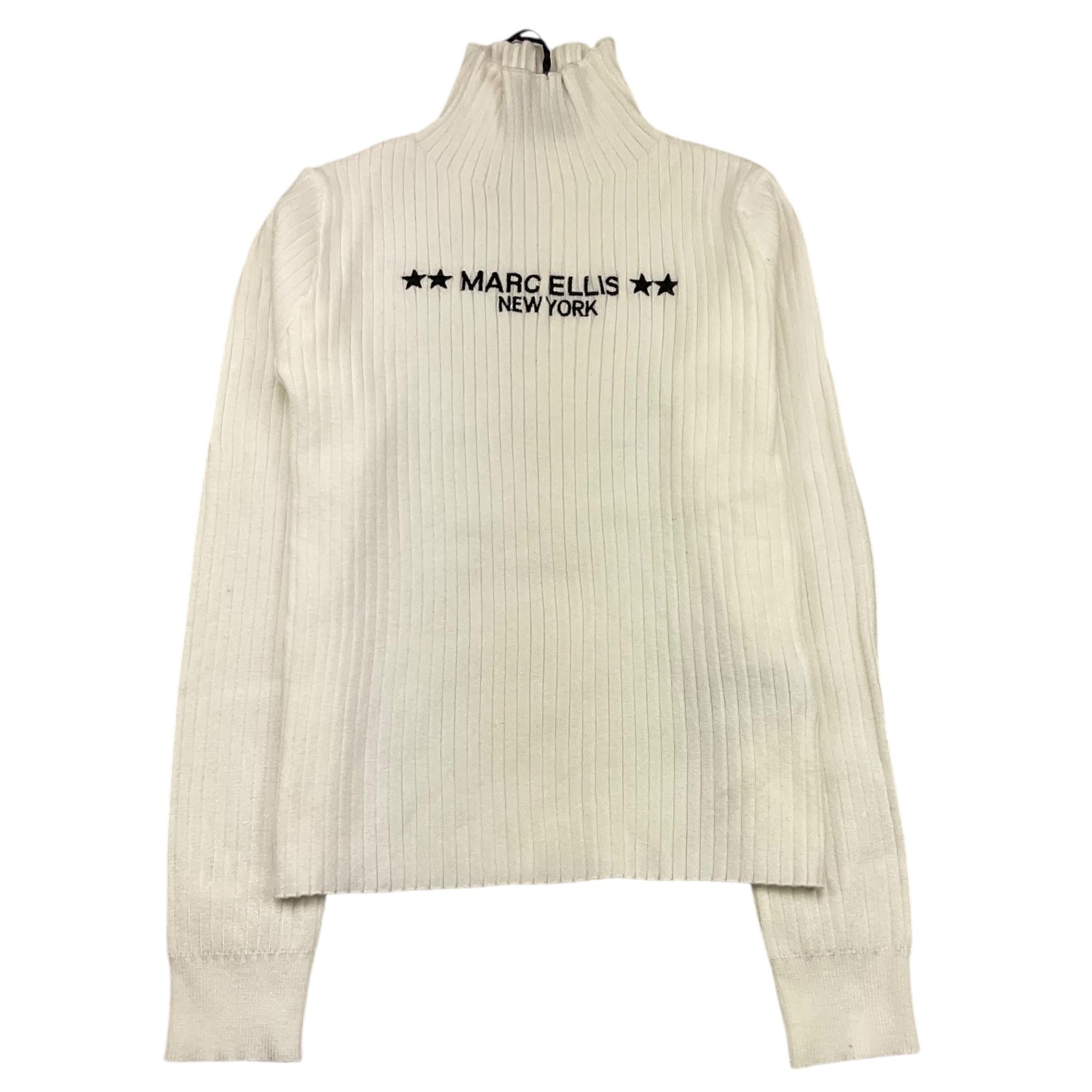 MARC ELLIS maglia collo alto tinta unita con logo Bianco per Bambina JMJSW00188 BIANCO MARC ELLIS 
