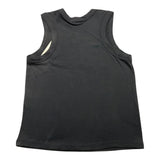 Yes Zee Einfarbiges Tanktop mit Rundhalsausschnitt und Print in Schwarz für Mädchen