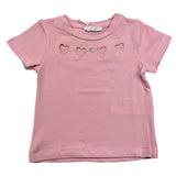 M+E‘ Schlichtes rosa T-Shirt mit Perforationen für Baby-Mädchen