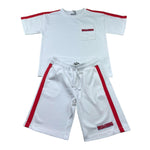 Moschino Completo 2 Pezzi T-Shirt-Bermuda Tinta Unita per Bambino HUG00X BIANCO MOSCHINO 