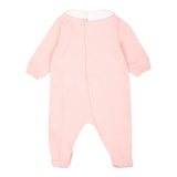 MOSCHINO tutina manica lunga tinta unita cn colletto e stampa in contrasto Rosa per Neonata MZY037X ROSA MOSCHINO 