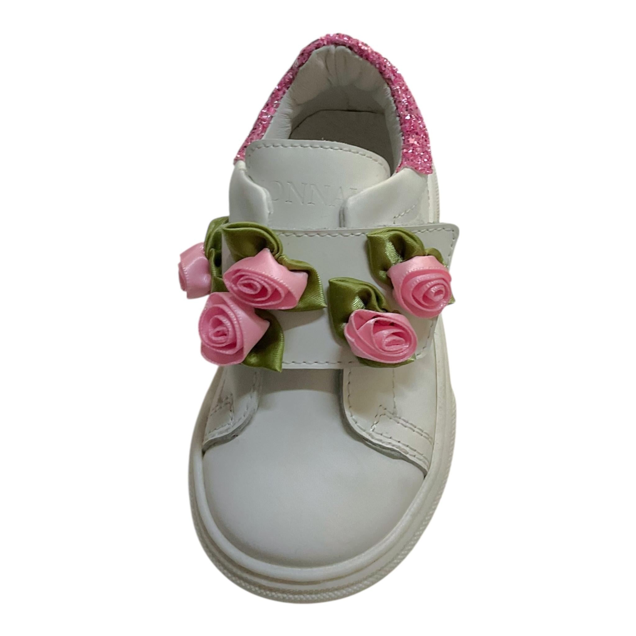 Monnalisa Sneakers Tinta Unita con Applicazioni per Neonata 83E003N BIANCO MONNALISA 