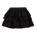 Dou Dou Gonna Tinta Unita con Balze E Elastico In Vita per Bambina DW7A61 NERO DOU DOU 