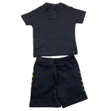Cesare Paciotti 2-teiliges Set T-Shirt-Bermuda zweifarbig schwarz für Jungen