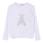 PATRIZIA PEPE shirt girocollo tinta unita con brillantini Bianco per Bambina 7M0752 BIANCO PATRIZIA PEPE 