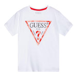 Guess T-Shirt Tinta Unita con Stampa per Neonato N73I55K8HM0NX BIANCO GUESS 
