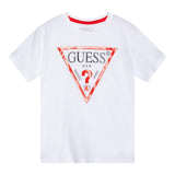 Guess T-Shirt Tinta Unita con Stampa per Neonato N73I55K8HM0NX BIANCO GUESS 