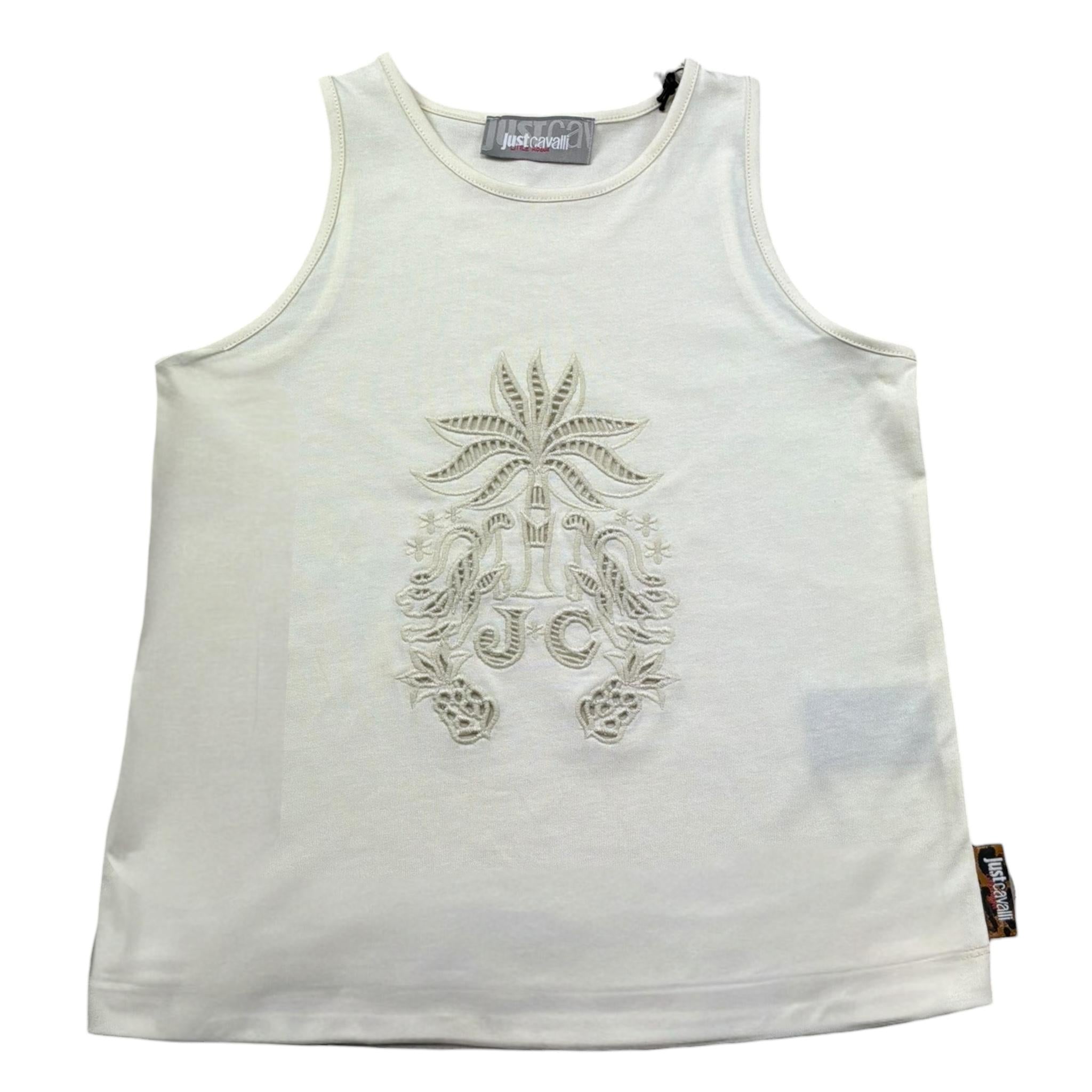 Just Cavalli Canotta Girocollo Tinta Unita con Trafori per Bambina JGP26135CN AVORIO JUST CAVALLI 