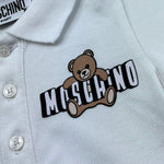 Moschino Polo Mezza Manica Tinta Unita per Neonato MUM04J BIANCO MOSCHINO 