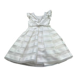 Dixie Abito Tinta Unita con Brillantini E Trasparenze per Bambina 713912 BIANCO DIXIE 