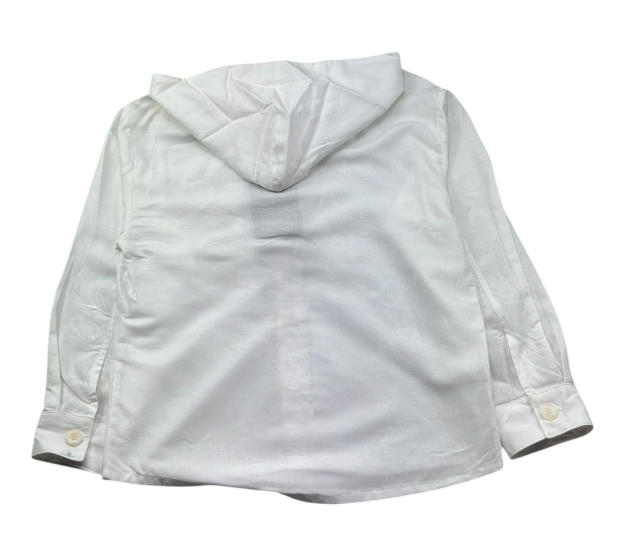 Paolo Pecora Camicia Manica Lunga Tinta Unita con Cappuccio per Bambino PP4216 BIANCO PAOLO PECORA 