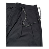 Daniele Alessandrini Pantalone Tinta Unita con Girovita Regolabile con Catena per Bambino 1235P11722 NERO DANIELE ALESSANDRINI 
