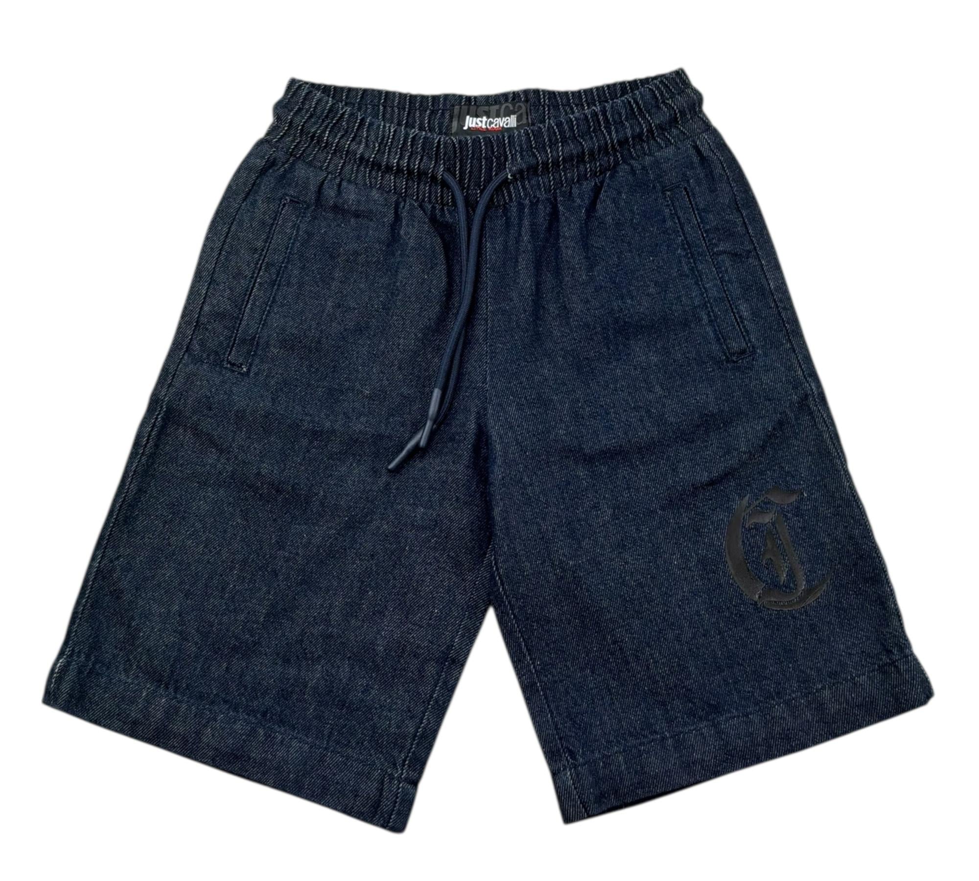 Just Cavalli Bermuda Tinta Unita In Denim per Bambino JBP26185BE BLU JUST CAVALLI 