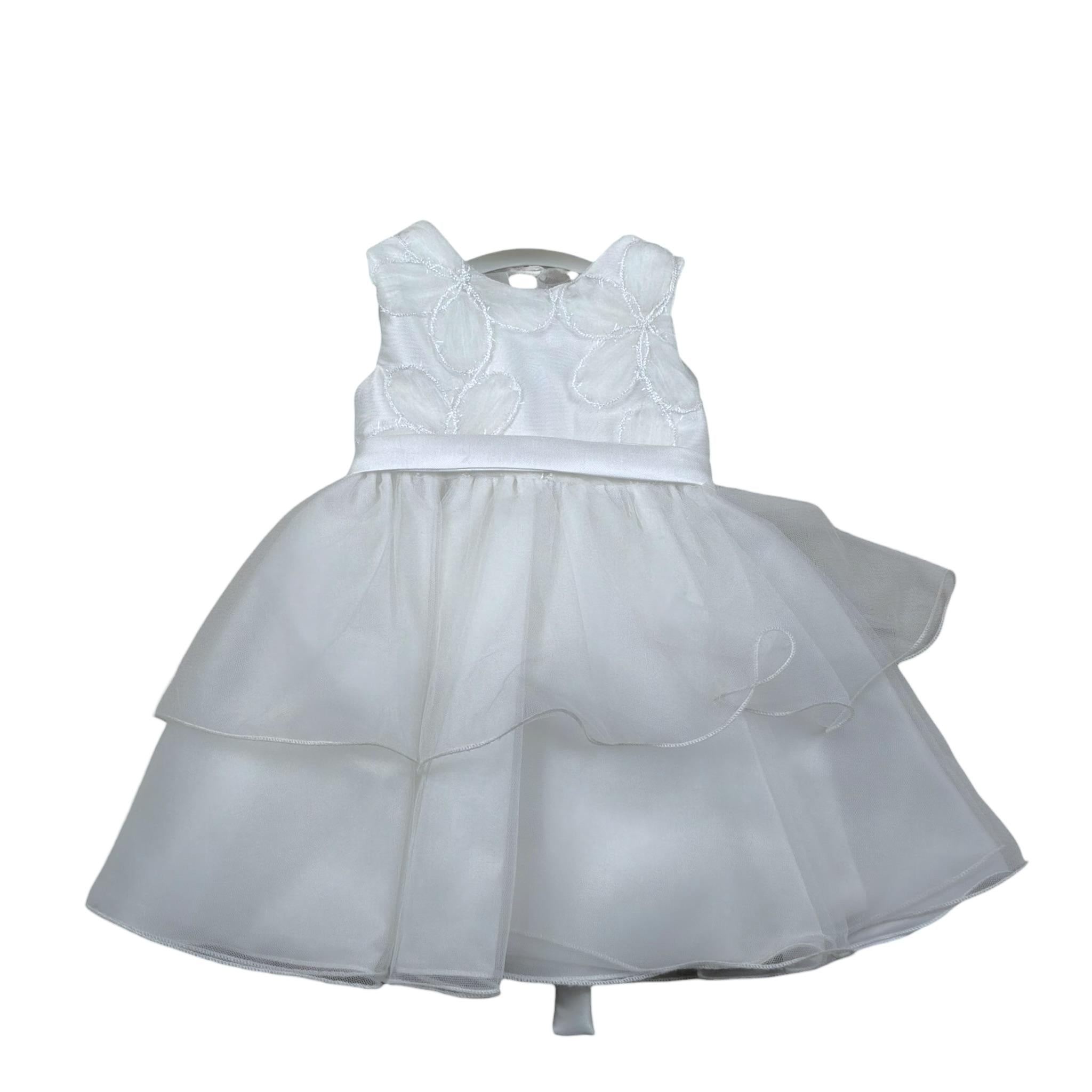 abito cerimonia tinta unita con tulle IM23B36 BIANCO ISABEL & MARTINEZ 