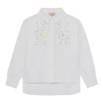 Twinset Camicia Tinta Unita con Brillantini per Bambina 251GJ2QM0 BIANCO TWINSET 
