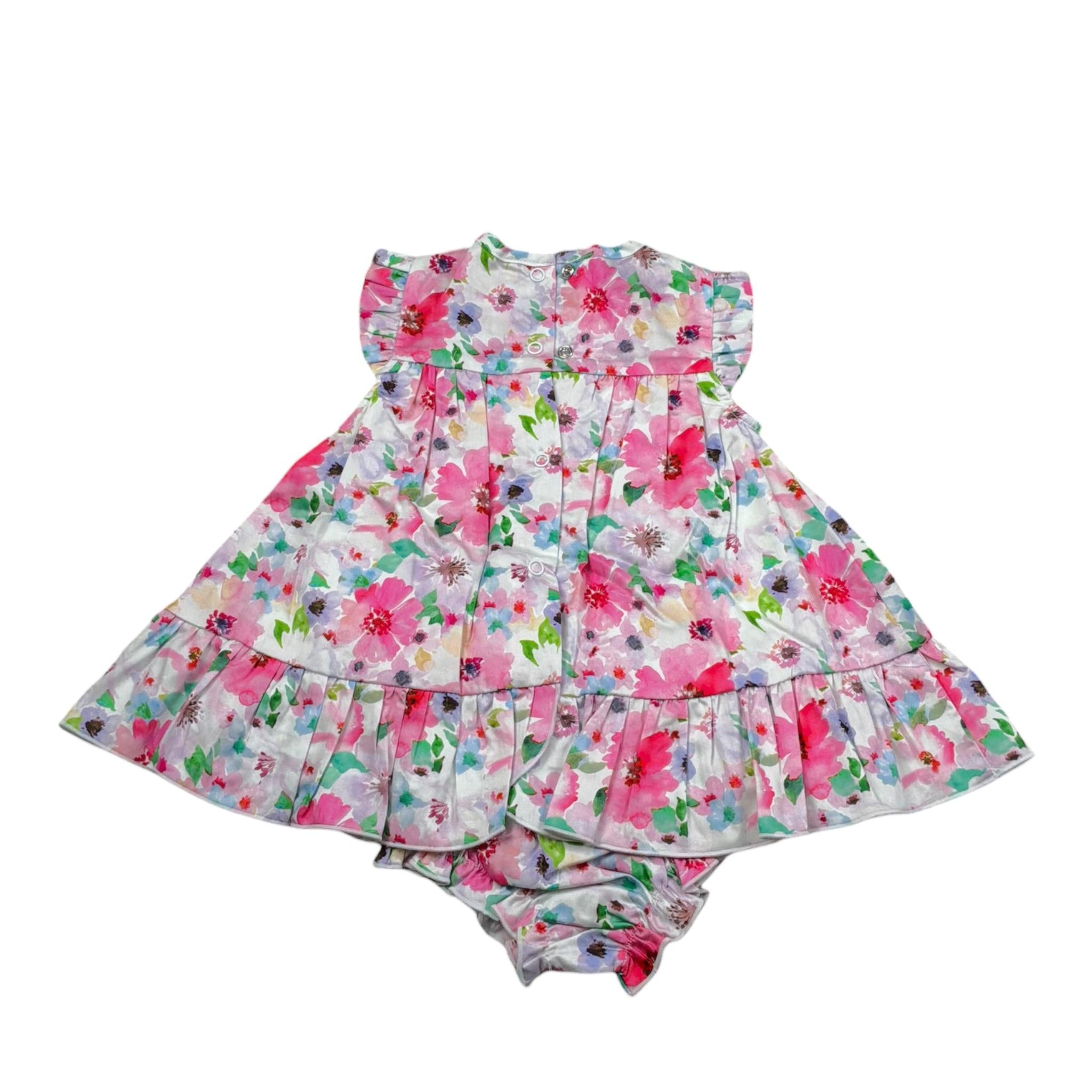 Mini Banda Set Abito-Coulotte Tinta Unita con Stampa per Neonata 3B784X BIANCO MINI BANDA 