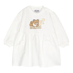 MOSCHINO abito manica lunga tinta unita con stampa in contrasto Bianco per Neonata MDV0BLX BIANCO MOSCHINO 