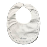 Chicco Schlichtes Lätzchen mit kontrastierendem Aufdruck in Weiß für Neugeborene