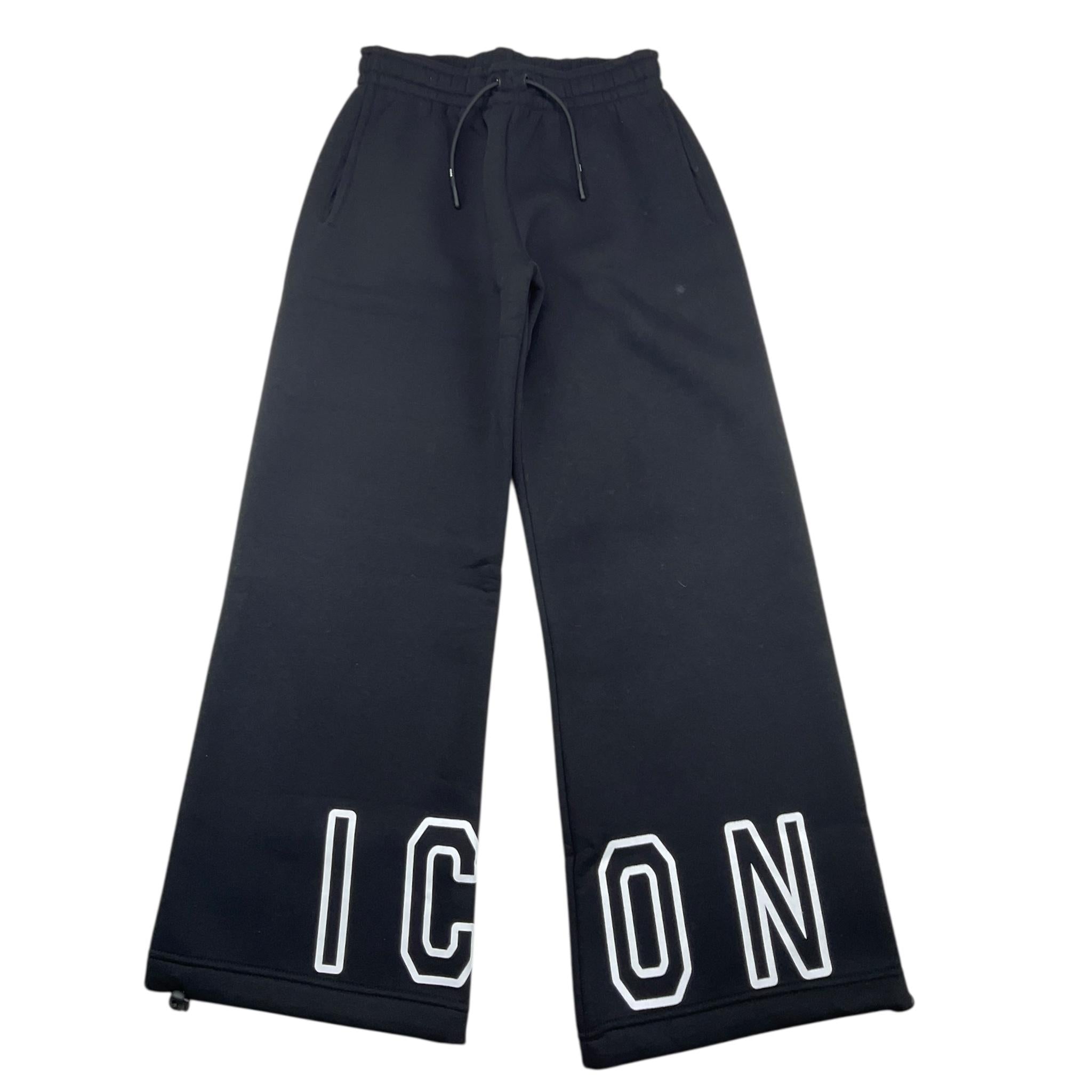 ICON pantalone tuta tinta unita a palazzo Nero per Bambina IGSP00357 NERO ICON 