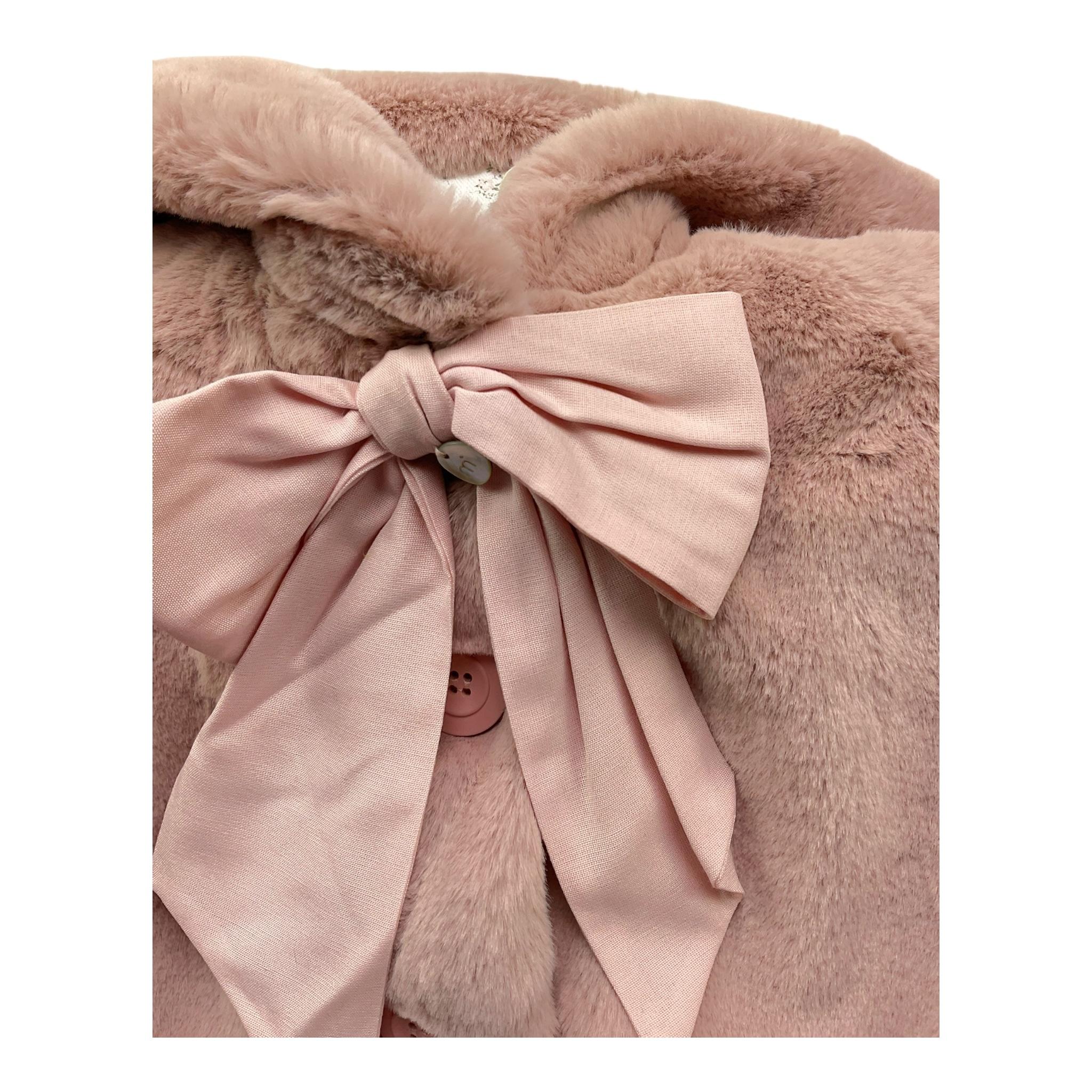 MARLU' pelliccia tinta unita con fiocco Rosa per Neonata IH84042 ROSA MARLU' 