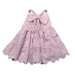 M+E' Abito Tinta Unita In Pizzo Sangallo per Neonata UE1784X ROSA M+E' 