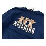 Moschino Felpa Girocollo Tinta Unita con Stampa per Bambino HVF08H BLU MOSCHINO 