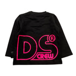 GCDS maxi shirt tinta unita girocollo con stampa Nero per Neonata 028775 NERO GCDS 