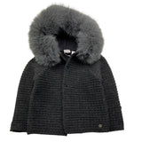 PAZ RODRIGUEZ cardigan tinta unita con cappuccio Nero per Bambina 012130943 NERO PAZ RODRIGUEZ 