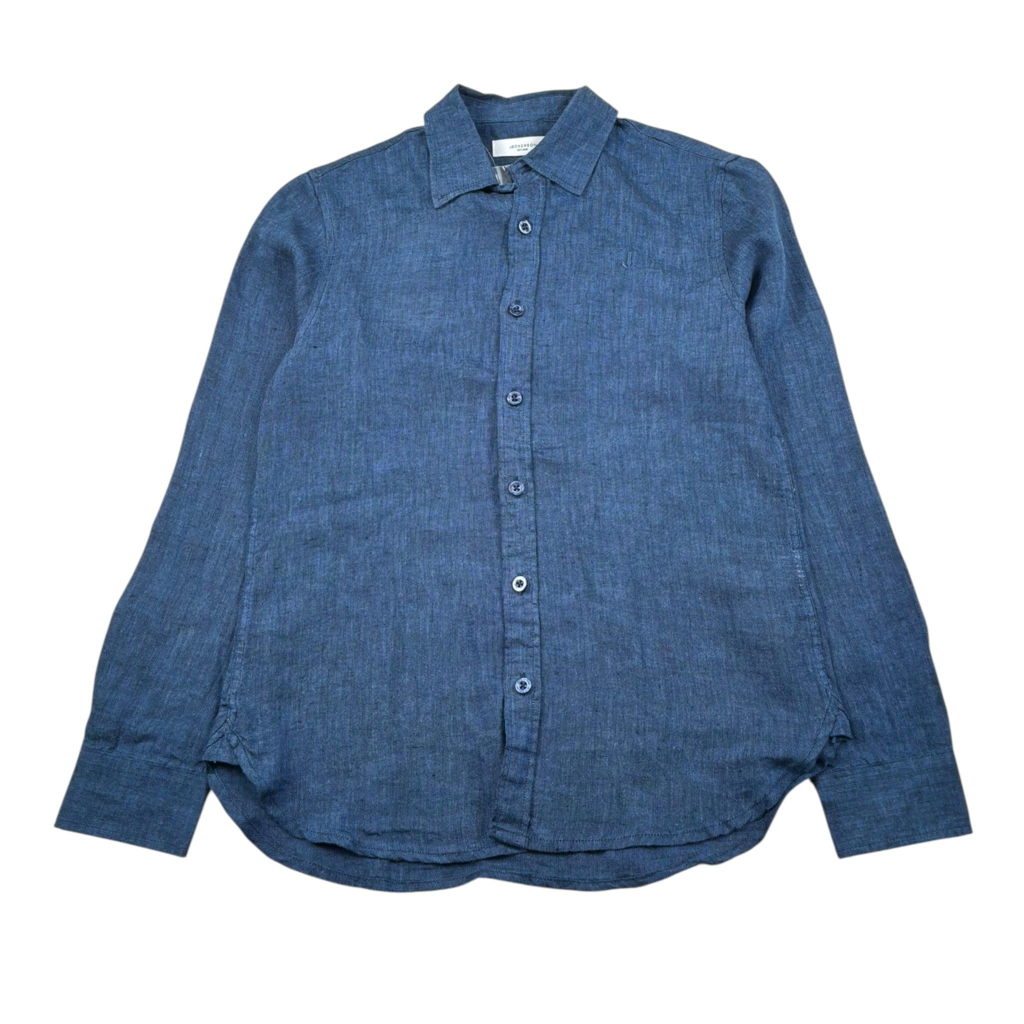 Jeckerson Camicia Manica Lunga Tinta Unita Collo Coreano per Bambino J3897 BLU JECKERSON 