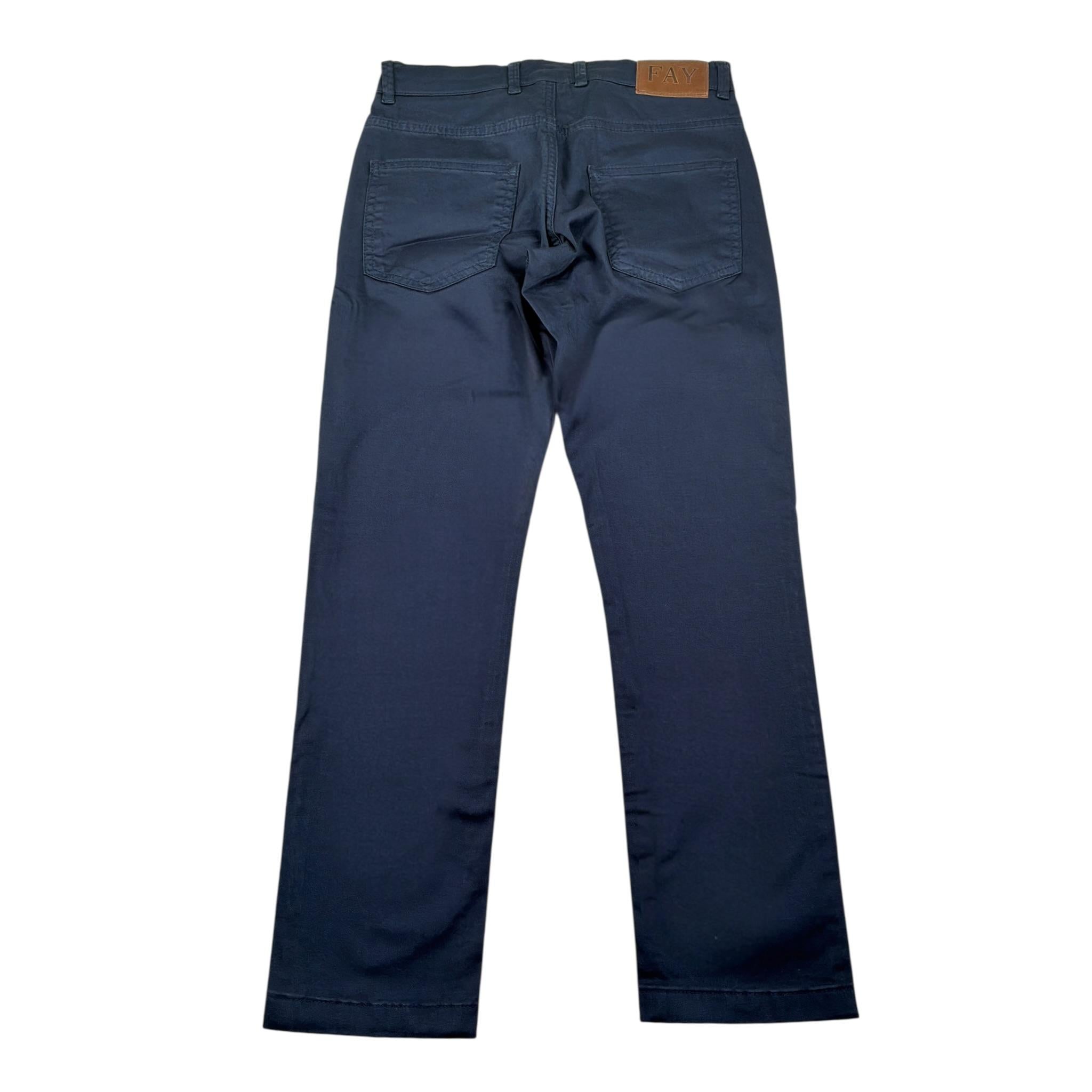Fay Pantalone tinta unita con Bottone Blu per Bambino FS6P10 BLU FAY 