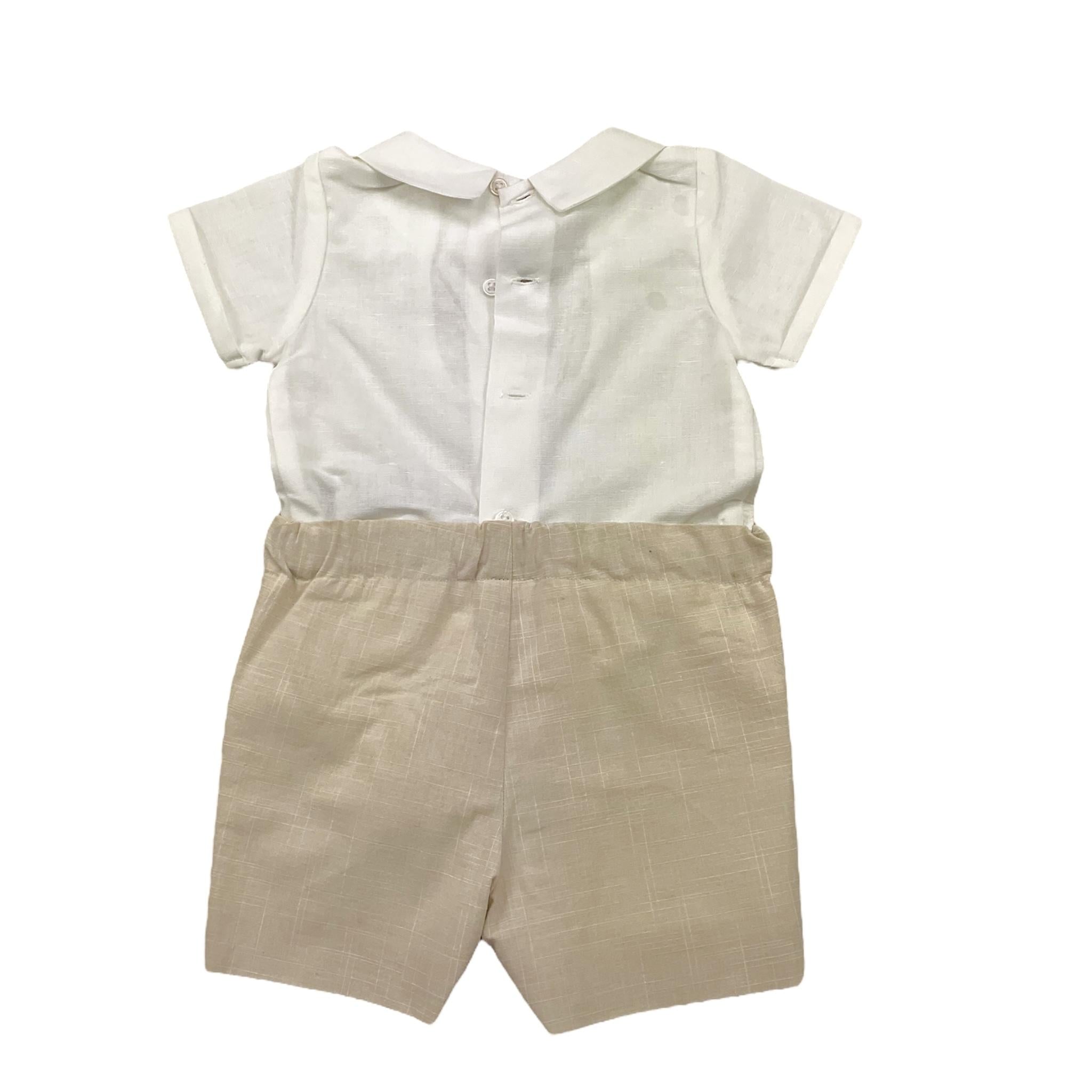 Paz Rodriguez Completo 2 Pezzi Camicia Mezza Manica-Bermuda per Neonato 006152721 BIANCO/BEIGE PAZ RODRIGUEZ 