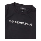 Emporio Armani T-Shirt Girocollo Tinta Unita con Stemma Logo per Bambino EB0004211 BLU EMPORIO ARMANI 